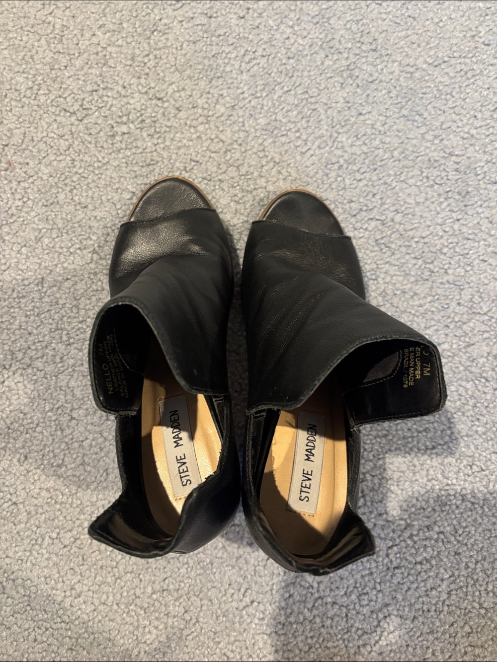 Steve Madden Black Open-Toe Ankle Booties